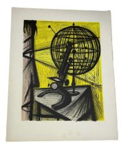 BERNARD BUFFET (1928-1999) 'LE MICROSCOPE' LITHOGRAPH IN COLOURS, Unsigned. Sheet size 72cm x 56cm