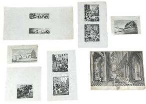 A COLLECTION OF SEVEN SHEETS OF EARLY ENGRAVINGS, To include scenes from Sussex