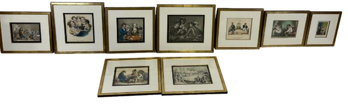 GAMBLING INTEREST: A COLLECTION OF NINE GAMBLING RELATED PRINTS (9) Some coloured, mostly relating