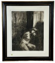 NEALE WORLEY (B.1962): A MONOTYPE ETCHING 'A PAUSE FOR THOUGHT', Signed by the artist in pencil