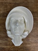 A PLASTER WALL MASK OF GRETA GARBO, By 'Dix Beech' Circa 1979-80 Labelled to verso with the above.