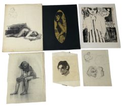 A COLLECTION OF DRAWINGS TO INCLUDE NUDE STILL LIFES, PROFILE STUDIES AND TWO BY 'YATES', dated 1966