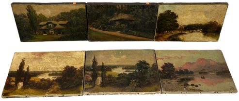 JAMES ISIAH LEWIS (1861-1934): A SET OF SIX OIL PAINTINGS ON CANVAS: THREE VIEW OF RICHMOND, TWO