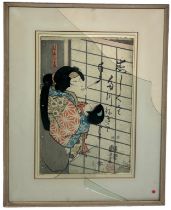 UTAGAWA KUNIYOSHI (1797-1861) WOODBLOCK PRINT 'FOX LADY KUZUNOHA', Circa 1849-50 'A man rescued a