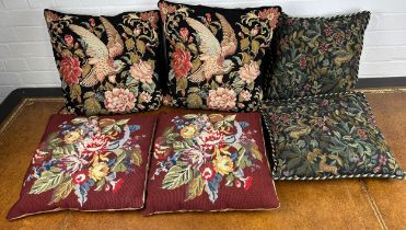 A COLLECTION OF SIX TAPESTRY CUSHIONS (6)