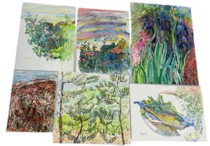 MARY FOX (1922-2005) A COLLECTION OF FIVE WATERCOLOUR PAINTINGS ON PAPER (5) All signed. Largest