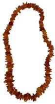 A RUSSIAN AMBER NECKLACE, Length 32cm, 103gms