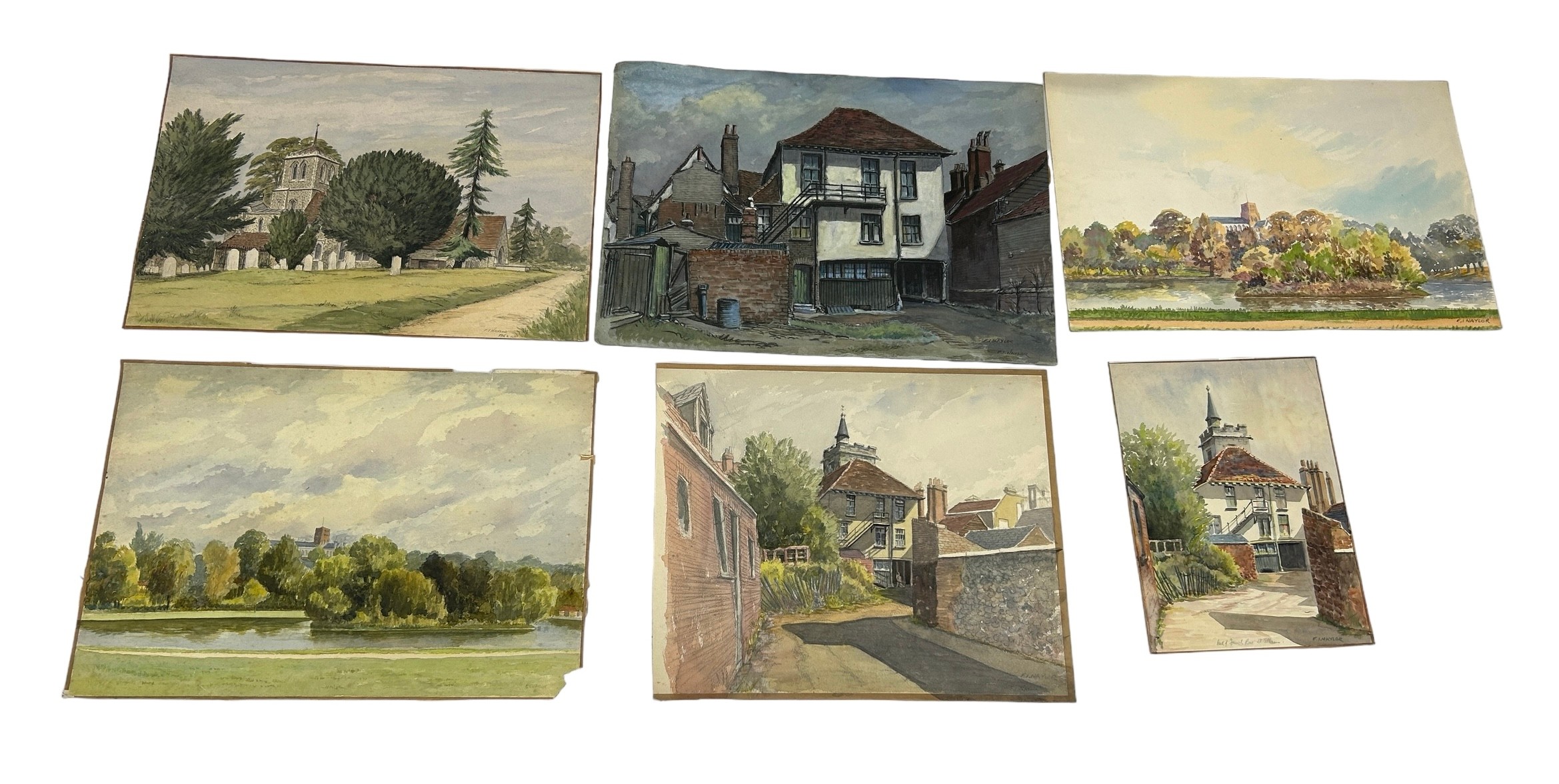 FRANCIS IVES NAYLOR (BRITISH 1892-1982) A COLLECTION OF FIVE WATERCOLOUR PAINTINGS ON PAPER, Largest