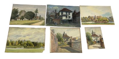 FRANCIS IVES NAYLOR (BRITISH 1892-1982) A COLLECTION OF FIVE WATERCOLOUR PAINTINGS ON PAPER, Largest