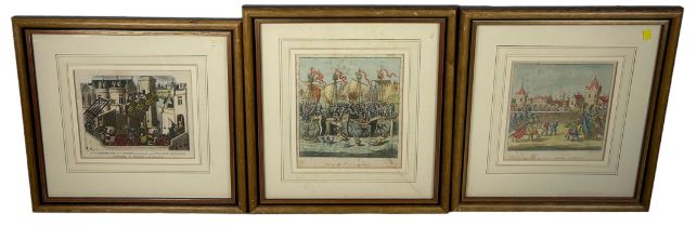 A SET OF THREE 19TH CENTURY ENGRAVINGS BY J. HARRIS (3), 'The sea fight off LA ROCHELLE', 'A