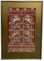 A CHINESE SILK DEPICTING CRANES, Qing Dynasty 40cm x 25cm Mounted in a frame and glazed.