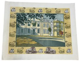 RICHARD BAWDEN (B.1936): A LITHOGRAPH IN COLOURS 'GUNTON HALL', Numbered edition 1/75, signed by the