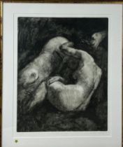 NEALE WORLEY (B.1962): A MONOTYPE ETCHING DEPICTING TWO NUDES, Signed by the artist in pencil and