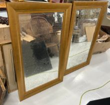 A PAIR OF GOLD COLOURED WALL MIRRORS WITH MOTTLED PLATE (2), 118cm x 73cm each. Provenance: Palm