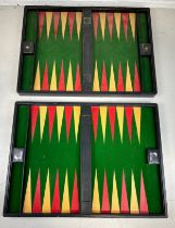 CROCKFORDS CASINOS AND PALM BEACH CASINOS: TWO FULL SIZED BACKGAMMON BOARDS, 84cm x 62cm Provenance: