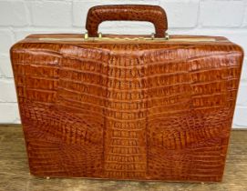 A CROCODILE SKIN BRIEFCASE BY FRANZEN, 43cm x 31cm x 10cm