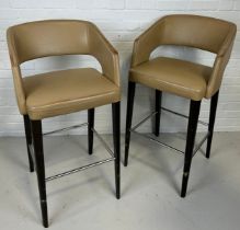 A PAIR OF ITALIAN BAR STOOLS BY POTOCCO (2), Both with some wear. Provenance: Palm Beach Casino,