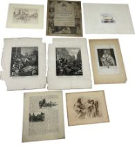 A COLLECTION OF DRAWING, WATERCOLOUR AND PRINTS (8), To include one ink sketch, a Guercino print