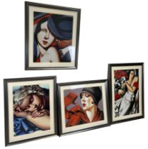 AFTER CATHERINE ABEL (AUSTRALIAN B. 1966) A SET OF FOUR ART DECO STYLE PRINTS (4) Mounted in