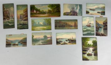 EDWARD KING REDMORE: A COLLECTION OF THIRTEEN OIL ON BOARD AND POSTCARD LANDSCAPE STUDIES (13)