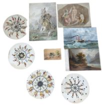 A MIXED COLLECTION OF SMALL WATERCOLOURS (9) Some possibly 19th Century. One signed 'Brugner'.