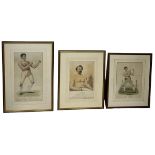 BOXING / PUGILIST INTEREST: A SET OF THREE COLOURED PRINTS (3), 'John Gully' after H.Pugh and J.