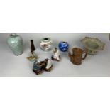 A COLLECTION OF CHINESE CERAMICS TO INCLUDE GINGER JARS, FIGURES, BRONZE VASE, CRACKLE GLAZED VASE