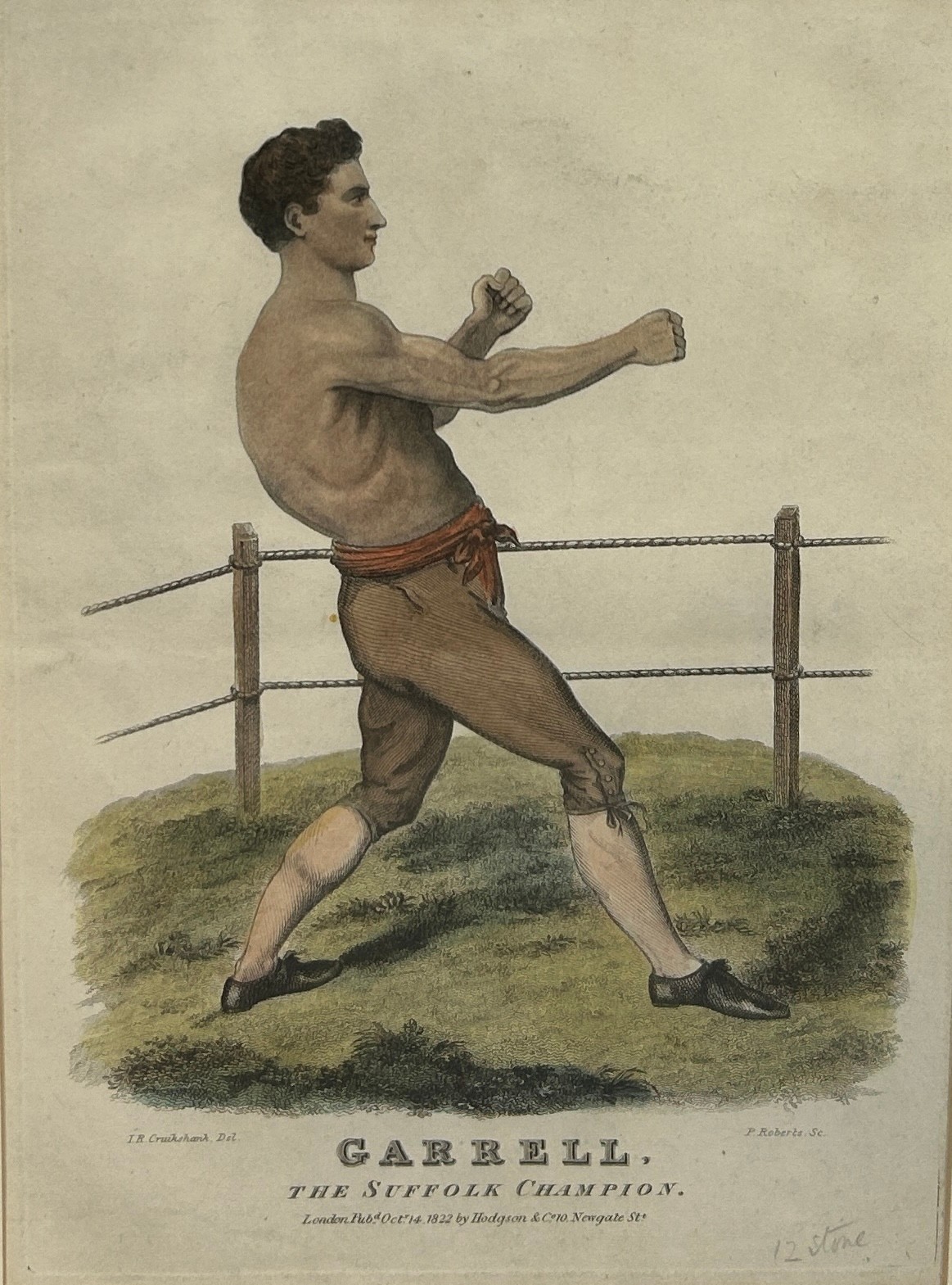 BOXING / PUGILIST INTEREST: AFTER ISAAC ROBERT CRUIKSHANK (1789-1856): THREE BOXING ENGRAVINGS / - Image 2 of 6