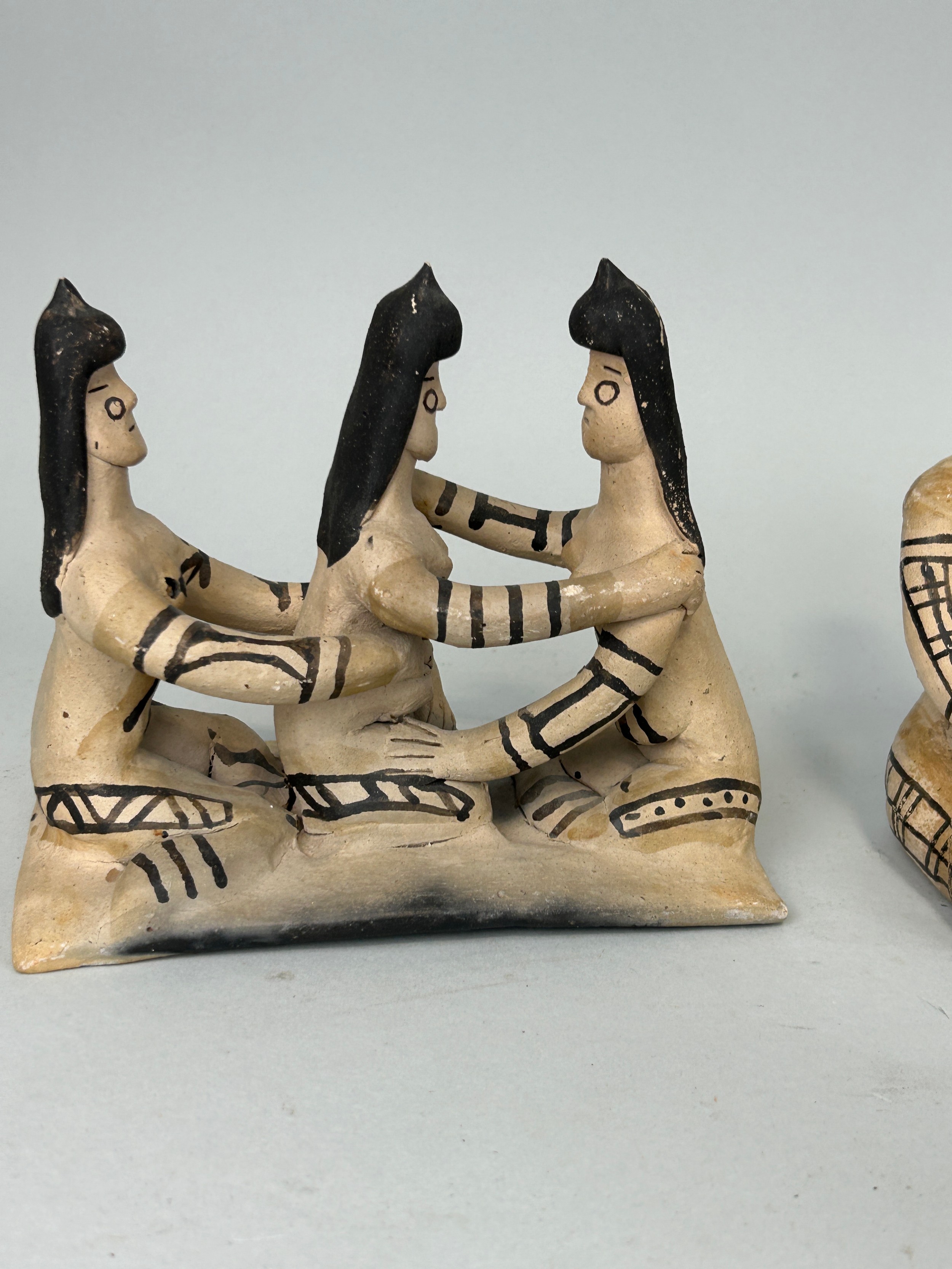 A SCULPTURE AFTER HENRY MOORE ALONG WITH A COLLECTION OF KARAJA TRIBE POTTERY FIGURES (9) Some - Image 2 of 4