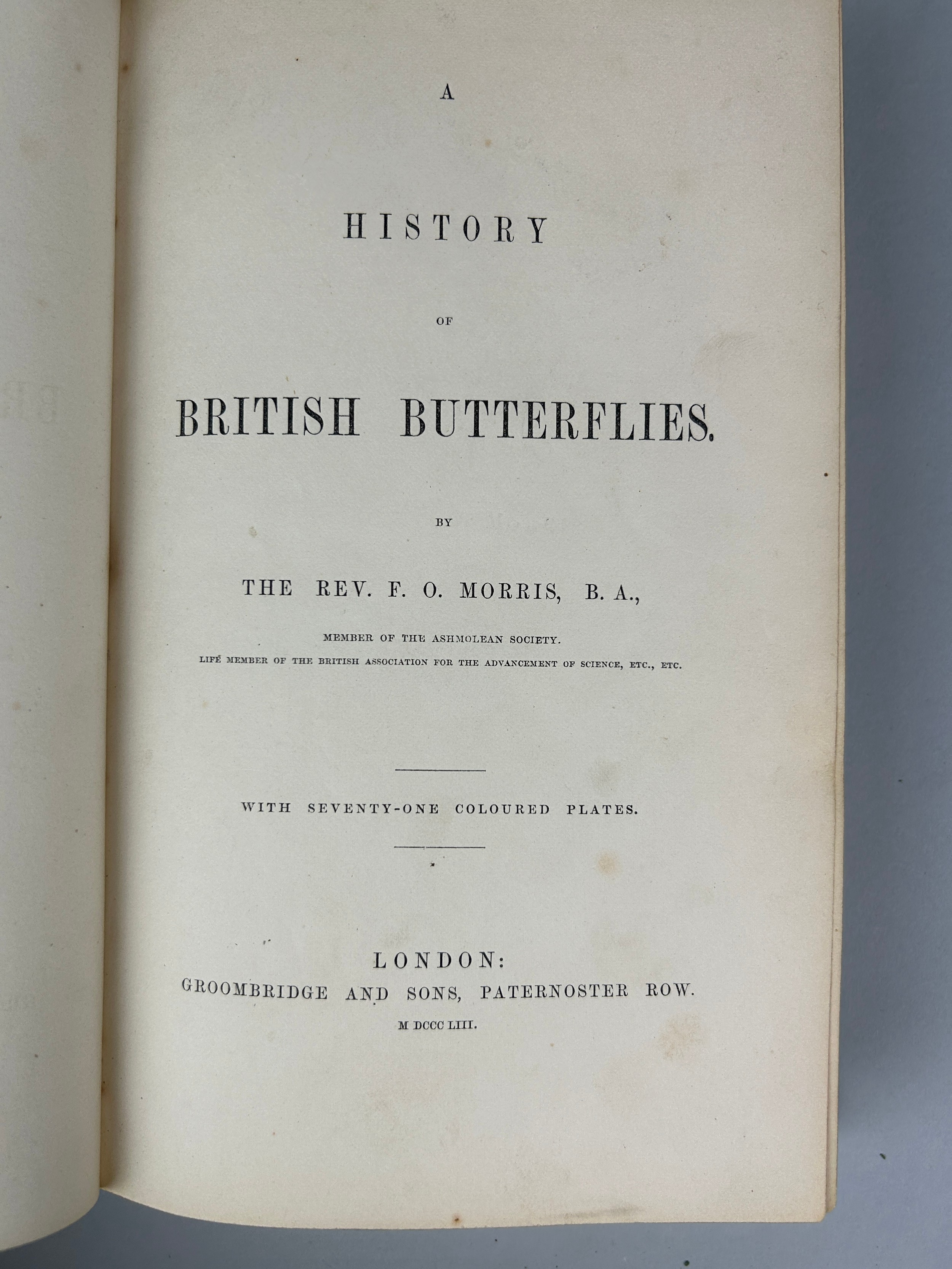 REVEREND F. O. MORRIS A HISTORY OF BRITISH BIRDS LONDON AND ANOTHER VOLUME 'BRITISH BUTTERFLIES' (7) - Image 5 of 14