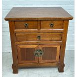 A 19TH CENTURY CHINESE WALNUT COFFER, 80cm x 74cm x 48cm Purchased from Altfield, Hong Kong.