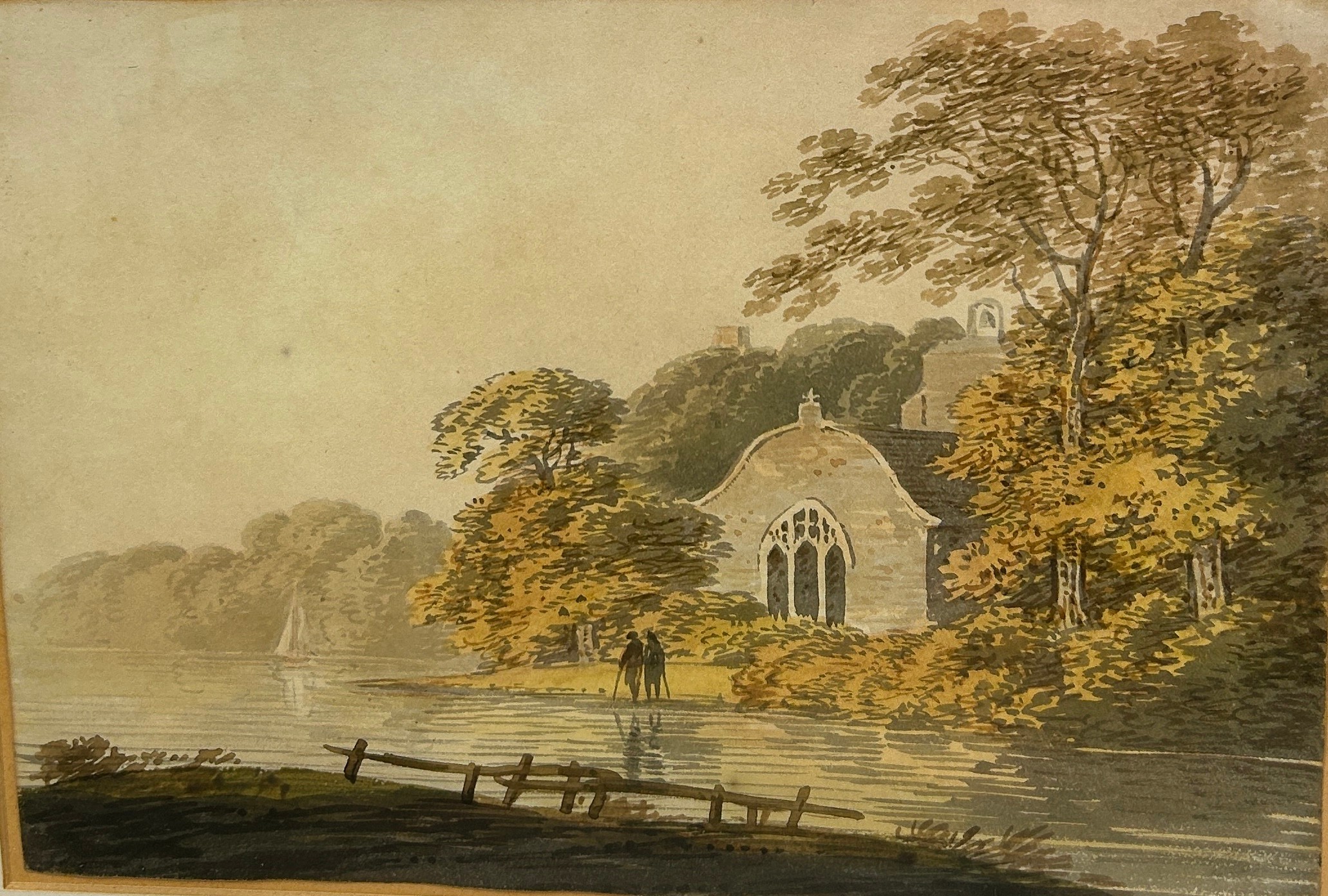 WILLIAM PAYNE (1760-1830): A PAIR OF WATERCOLOUR PAINTINGS ON PAPER DEPICTING WOODED SCENES WITH - Image 2 of 5