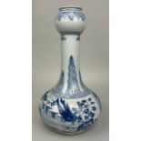 A CHINESE BLUE AND WHITE GARLIC MOUTH VASE, 37cm H