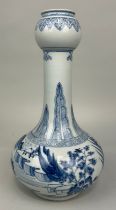 A CHINESE BLUE AND WHITE GARLIC MOUTH VASE, 37cm H