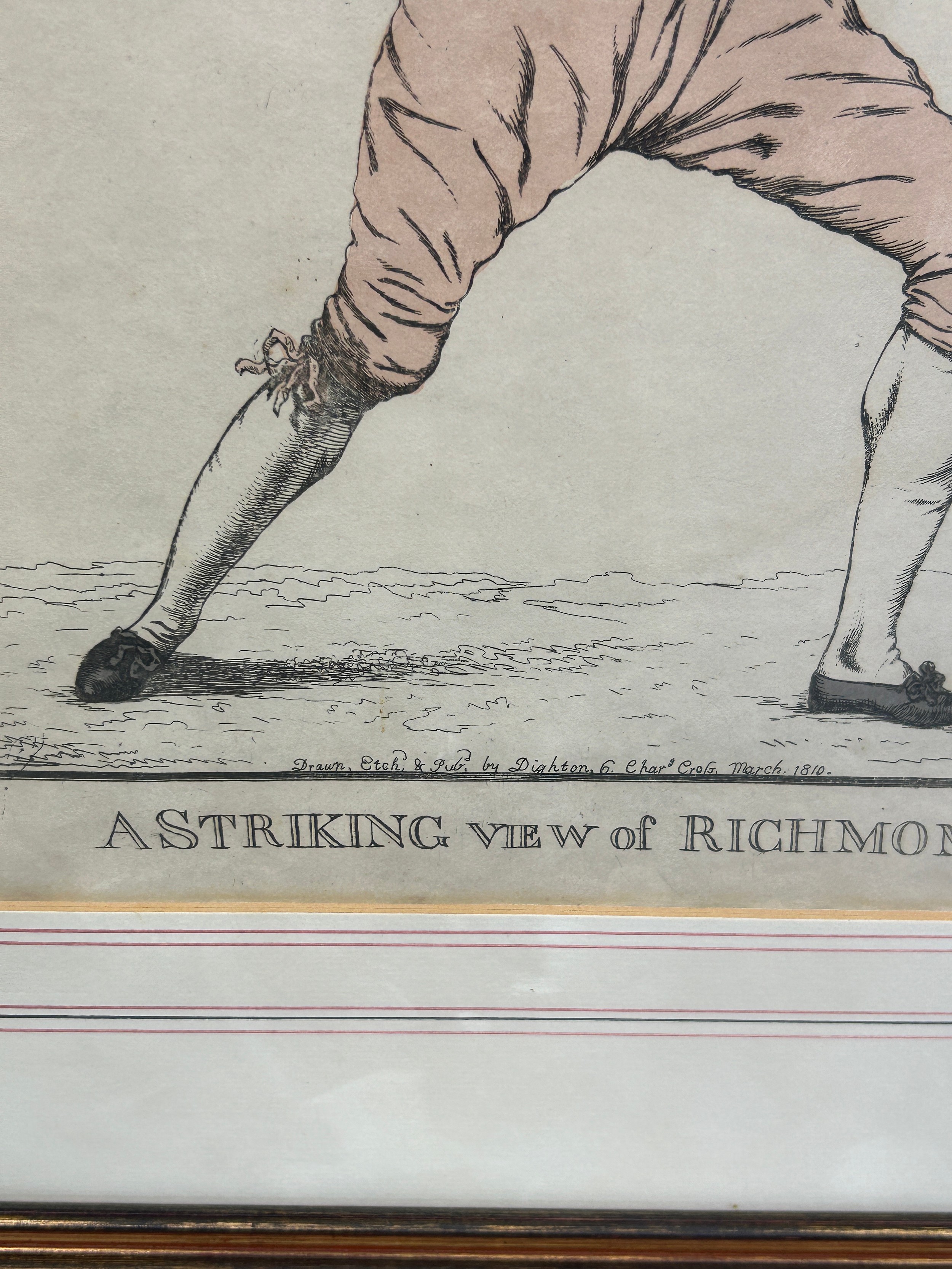 BOXING / PUGILIST INTEREST: AFTER ROBERT DIGHTON (1752-1814): A HAND COLOURED PORTRAIT PRINT - Image 3 of 4