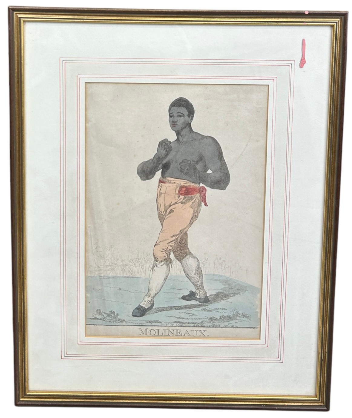 BOXING / PUGILIST INTEREST: AFTER ROBERT DIGHTON (1752-1814): A HAND COLOURED ENGRAVED PORTRAIT OF