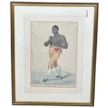 BOXING / PUGILIST INTEREST: AFTER ROBERT DIGHTON (1752-1814): A HAND COLOURED ENGRAVED PORTRAIT OF