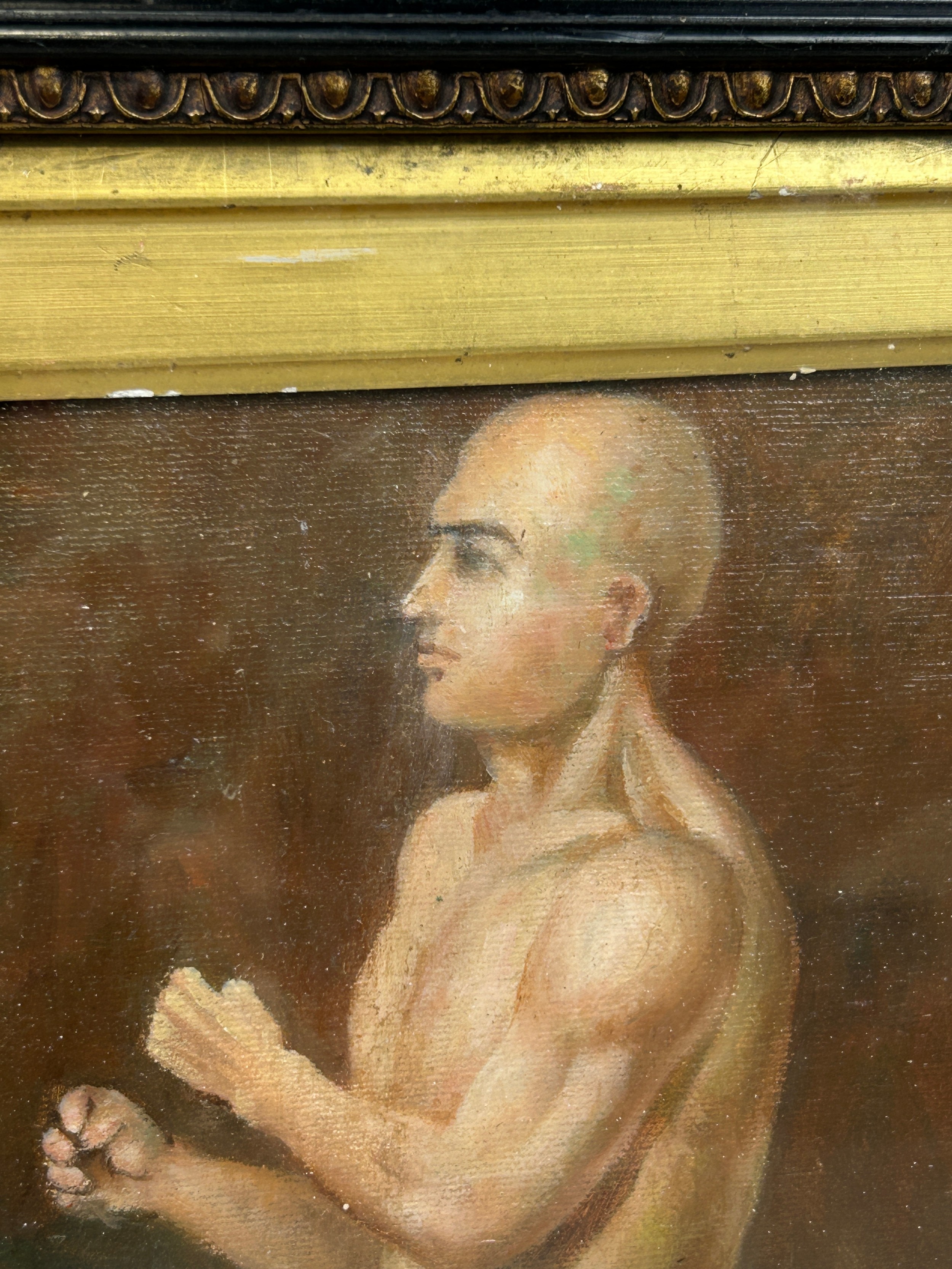 A 19TH CENTURY OIL ON CANVAS PAINTING DEPICTING THE FAMOUS PUGILIST GEORGE 'COACHMAN' STEVENSON, - Image 3 of 5