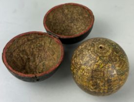 POCKET GLOBE: A CORRECT POCKET GLOBE WITH NEW INSTALLATIONS BY HALLEY AND CO CIRCA LATE 18TH CENTURY