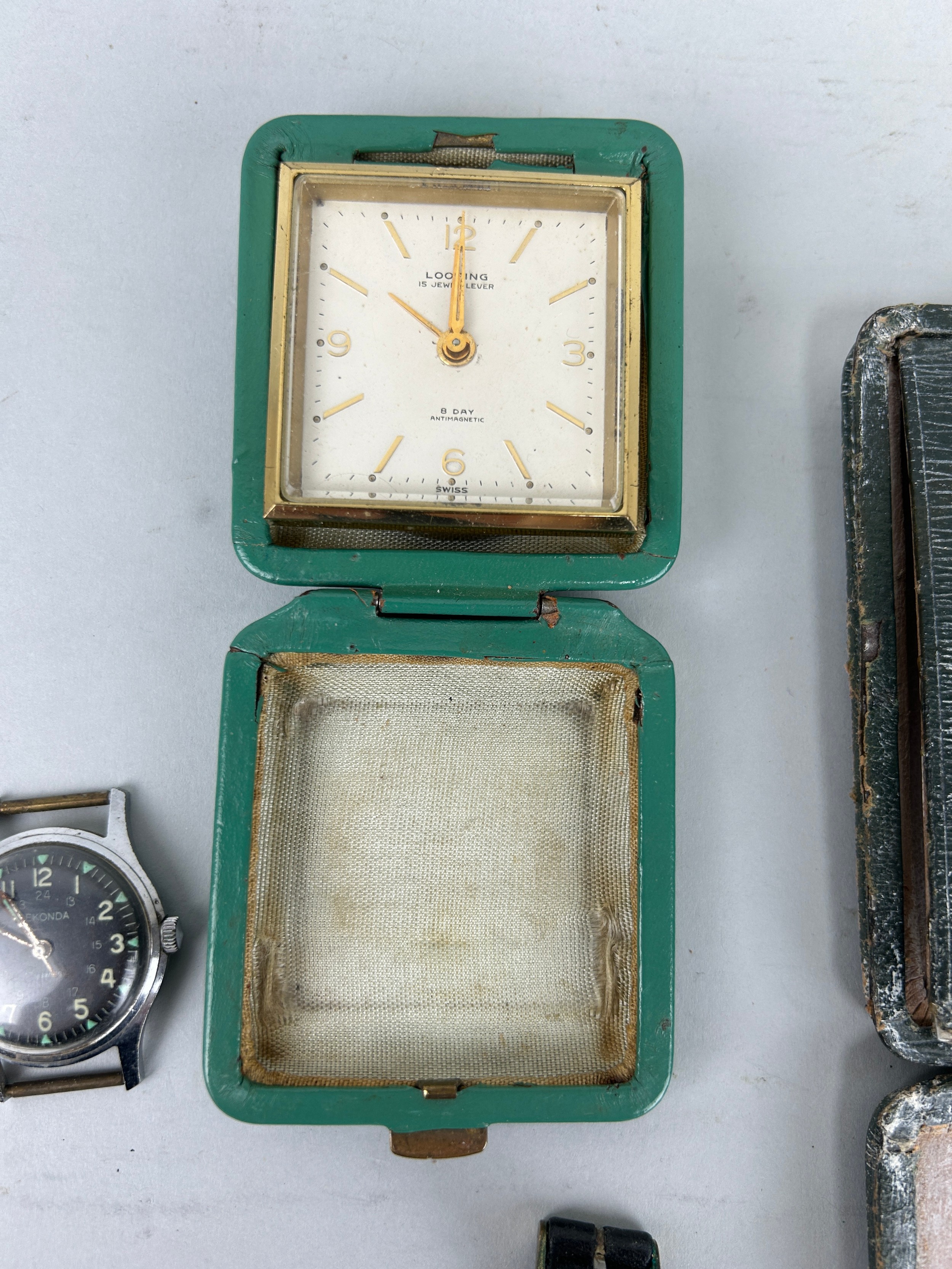 A COLLECTION OF WATCHES AND CLOCKS ALONG WITH A COIN, - Image 3 of 4