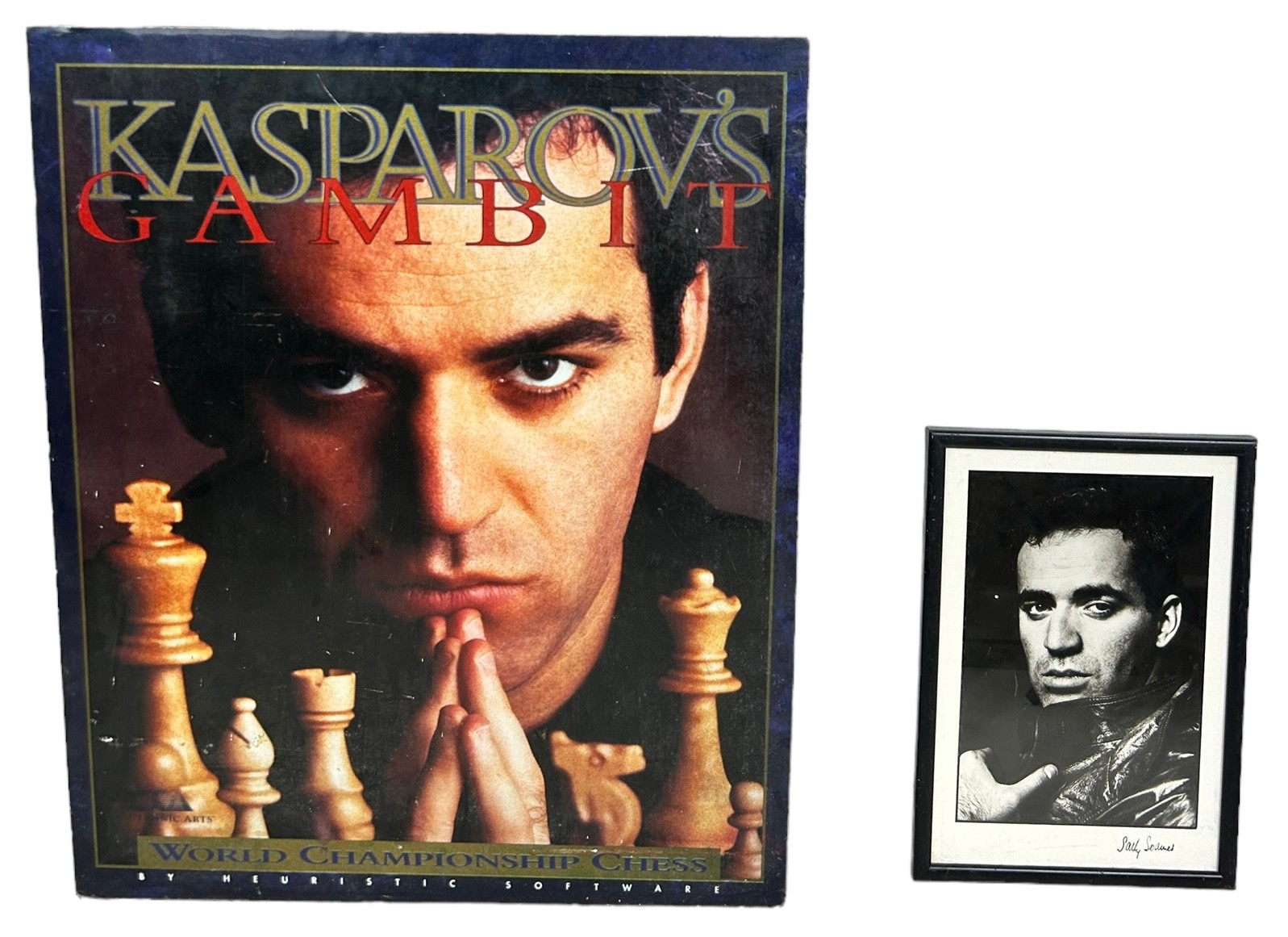 CHESS INTEREST: A SIGNED PHOTOGRAPH OF GARY KASPAROV BY SALLY SOAMES (BRITISH 1937-2019) ALONG