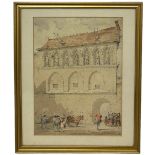 WILLIAM FROME SMALLWOOD (1806-1834): A WATERCOLOUR PAINTING ON PAPER 'FRENCH AIX LA CHAPELLE' Signed