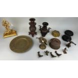 A COLLECTION OF CHINESE AND ASIAN ITEMS (QTY) To include marble vase, brassware.