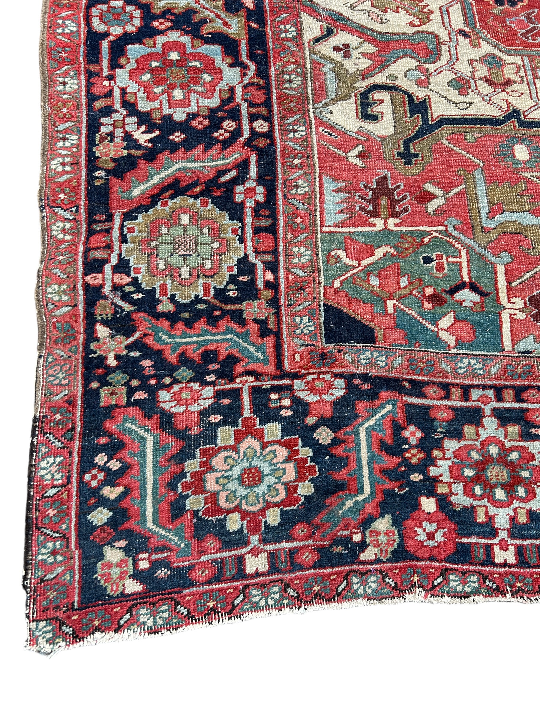 AN ANTIQUE HERIZ RUG REPUTEDLY FROM THE RESIDENCE OF BENITO MUSSOLINI (1883-1945), POSSIBLY VILLA - Image 2 of 5