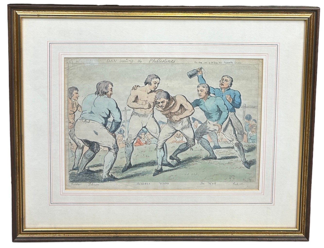 BOXING / PUGILIST INTEREST: AFTER JAMES GILRAY (1756-1815): BOXING PRINT 'DAN BEATING THE