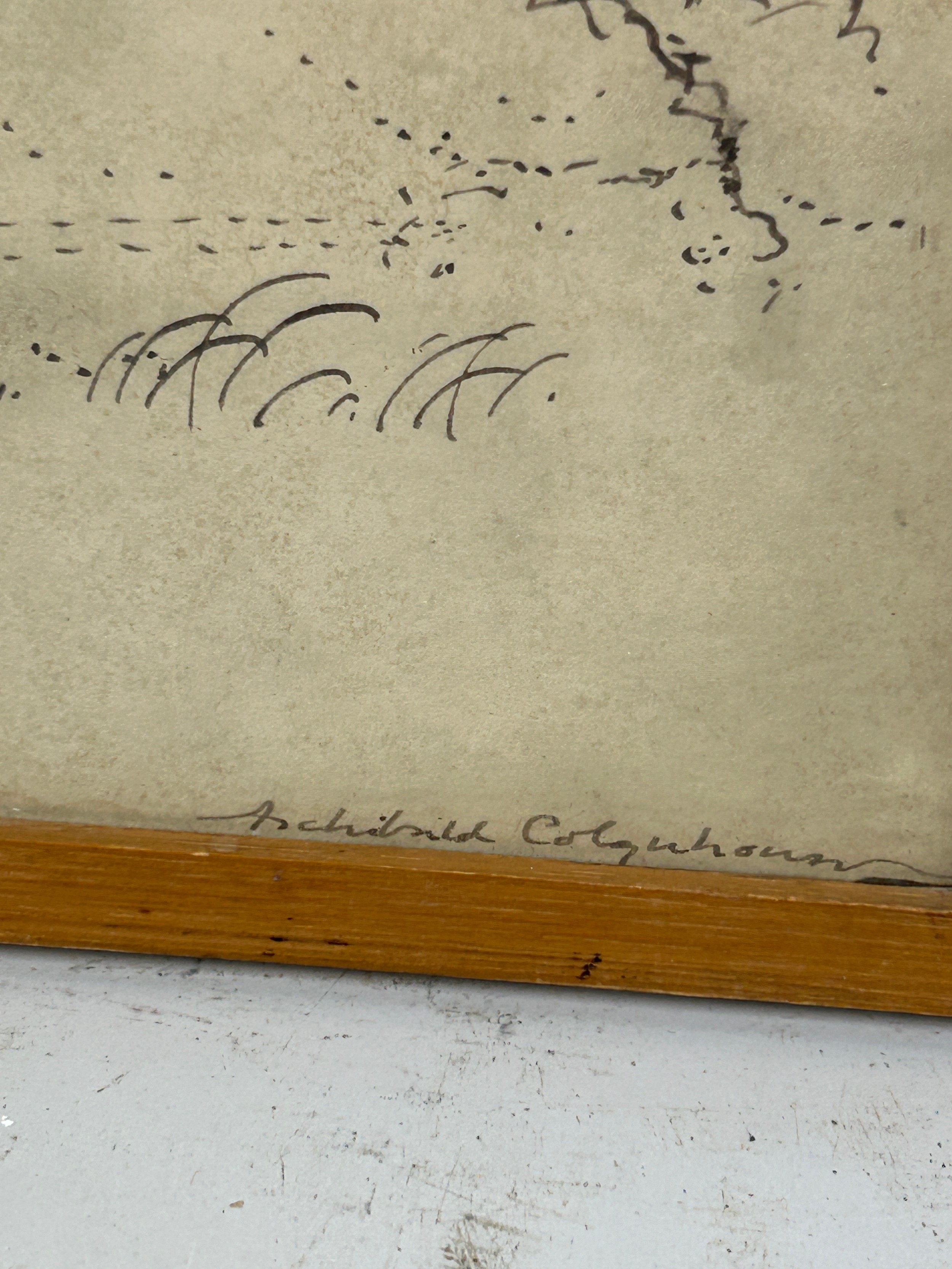 ARCHIBALD COLQUHOUN (SCOTTISH 1894-1983): A PENCIL DRAWING ON PAPER OF ARLINGTON CASTLE' 35.5cm x - Image 4 of 5