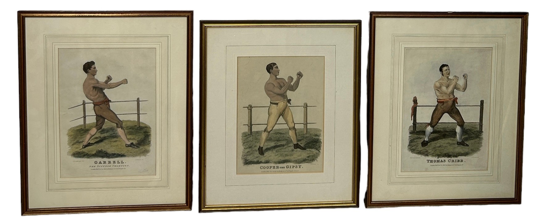 BOXING / PUGILIST INTEREST: AFTER ISAAC ROBERT CRUIKSHANK (1789-1856): THREE BOXING ENGRAVINGS /