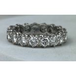 AN 18CT WHITE GOLD ETERNITY RING CIRCA 1930'S,