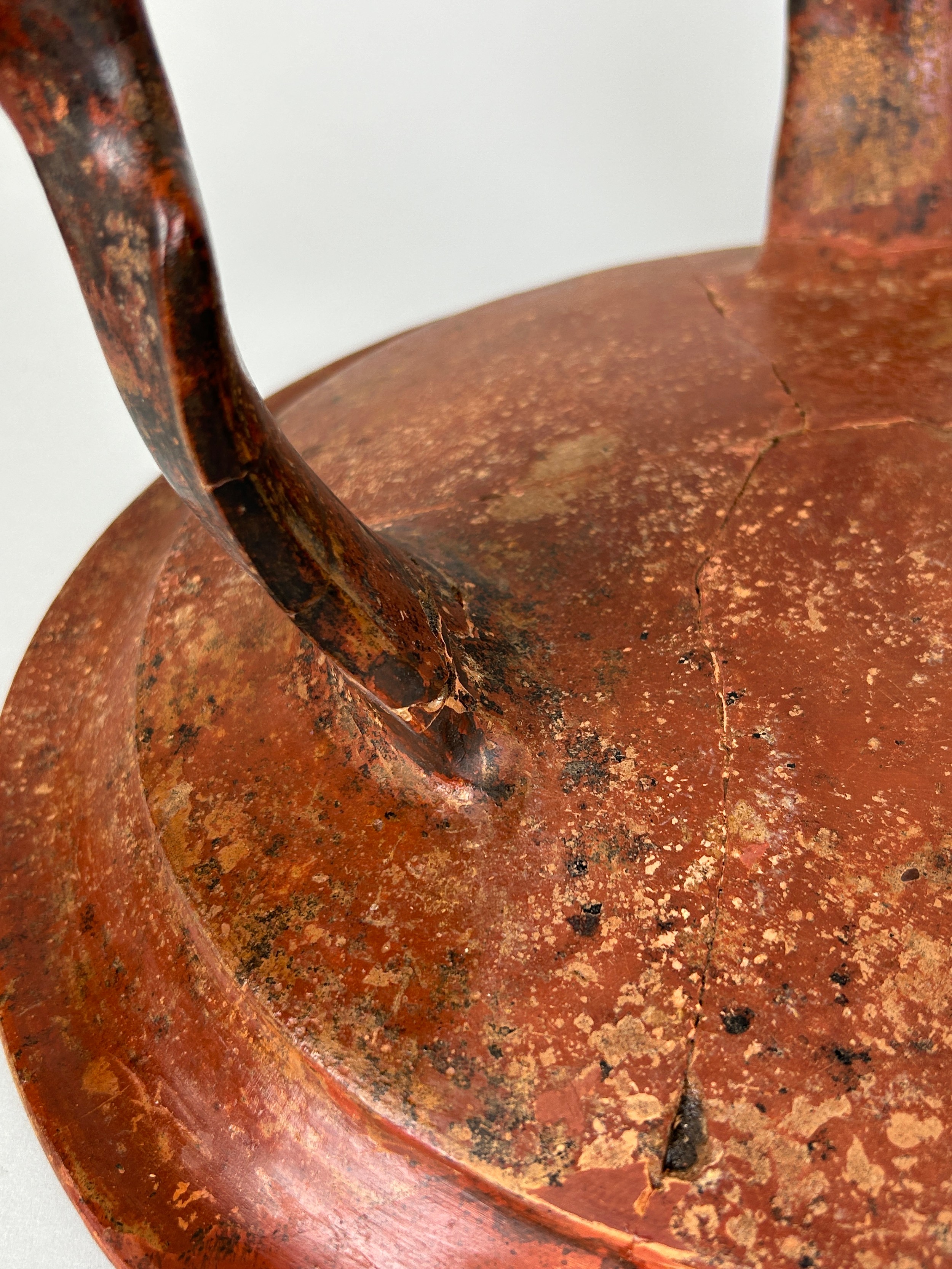 AN ETRUSCAN IMPASTO RED POLISHED TRIPOD DISH CIRCA 6TH CENTURY B.C. 34.3cm x 14.9cm Purchased at - Image 7 of 9