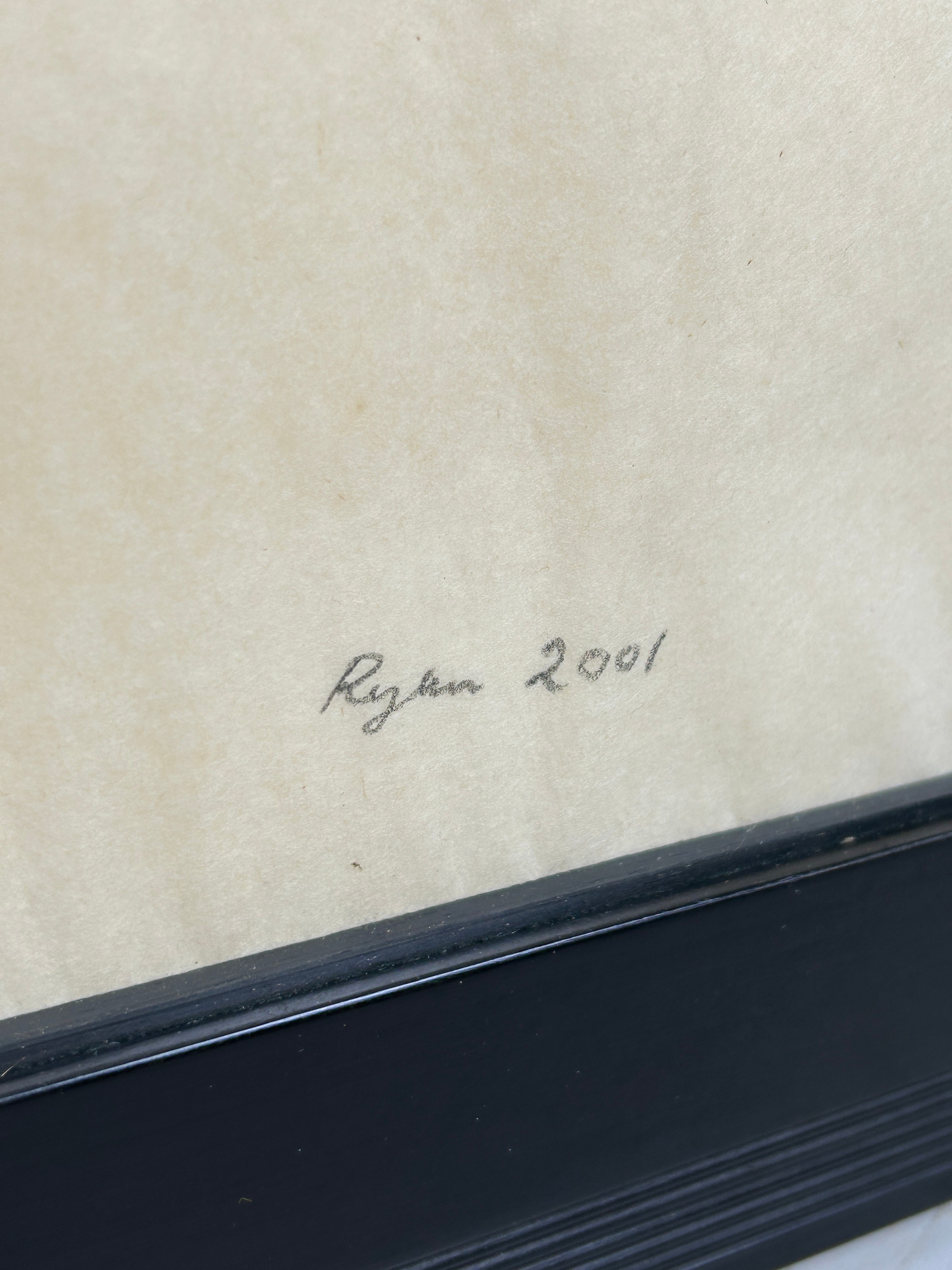 HOLOCAUST MEMORIAL: A PEN ON PAPER DRAWING SIGNED 'RYAN 2001', 98cm x 73cm Mounted in a frame and - Image 4 of 4